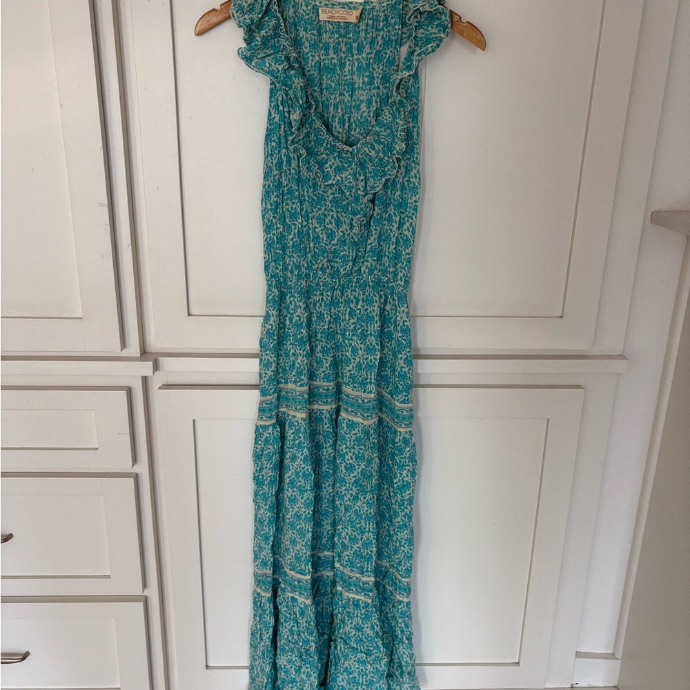 BEACHGOLD Teal Floral Dress